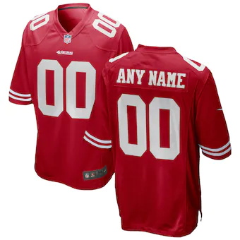 mens nike scarlet san francisco 49ers custom game jersey